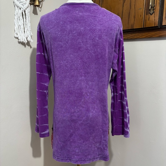 India Boutique Long Sleeve Patchwork Top - Purple & Pink - Size M/L - Picture 5 of 10